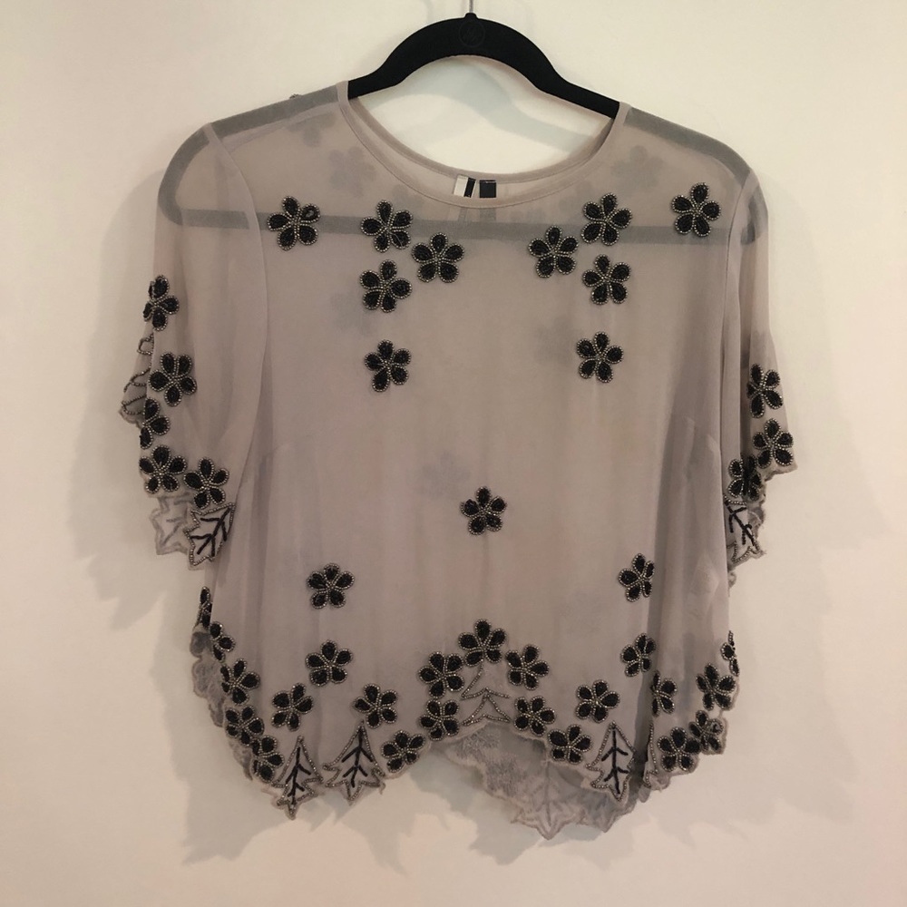 top shop beaded crop top